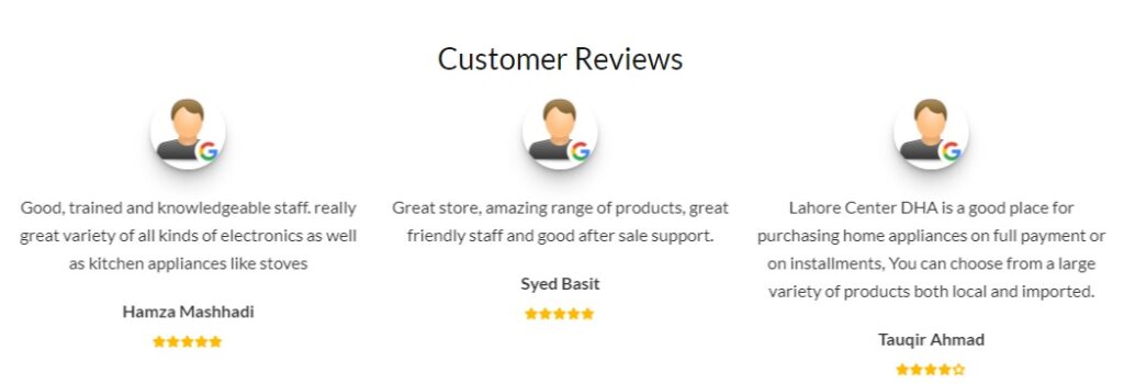 Customer reviews